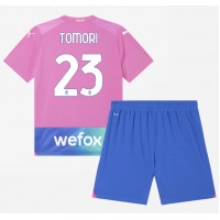 Camiseta AC Milan Fikayo Tomori #23 Tercera Equipación Replica 2023-24 para niños mangas cortas (+ Pantalones cortos)